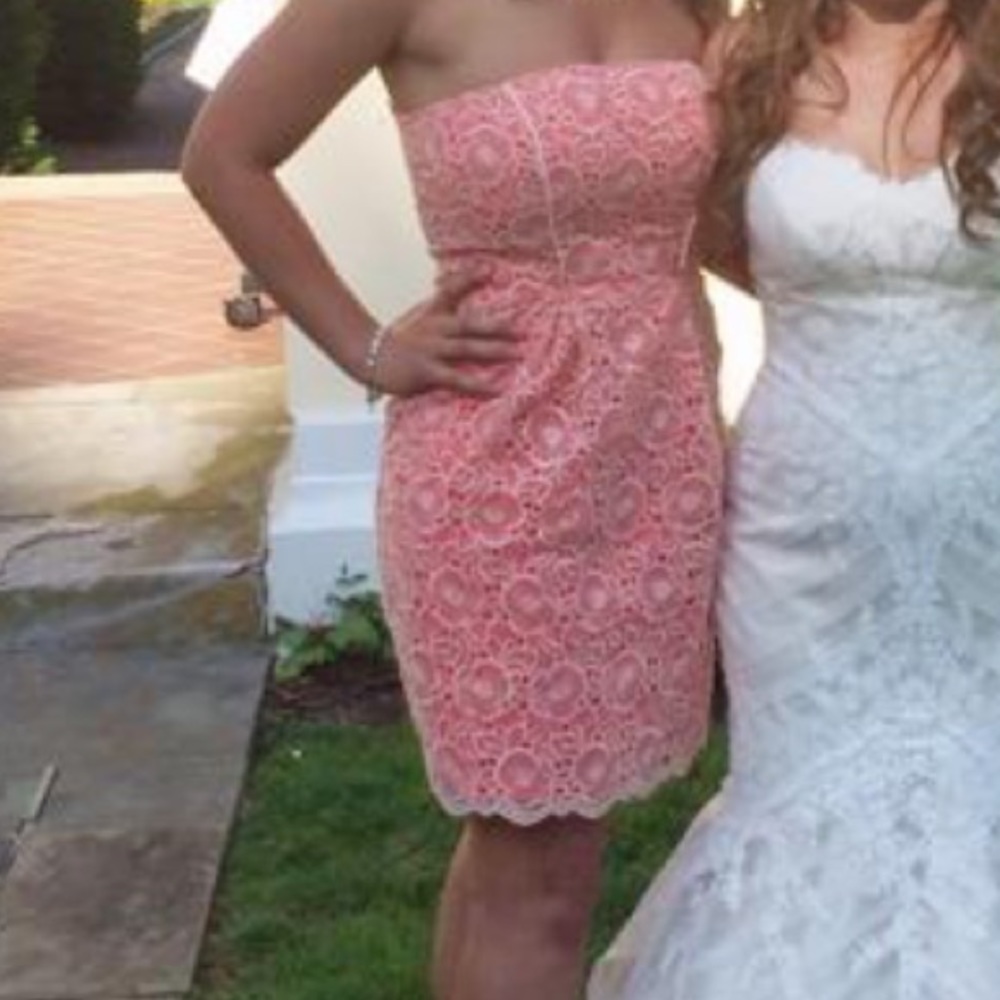 Strapless lace dress